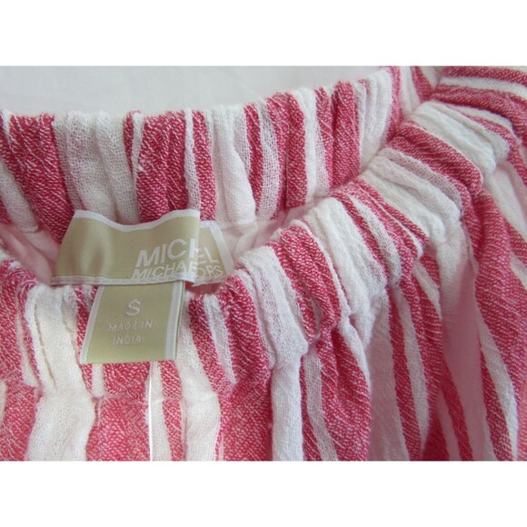 Michael Kors Red & White Striped Off the Shoulder Flutter Sleeve Dress Small NWT - Picture 4 of 5